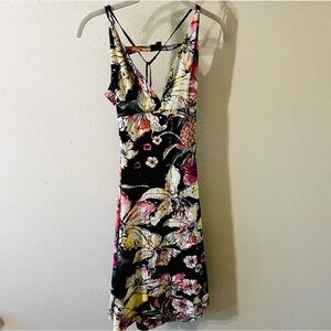❤️ JUST CAVALLI ❤️ COLLECTION LUXURY GORGEOUS FLORAL OPEN BACK MINI DRESS (NWOT)